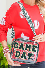 Sac transparent GAME DAY vert foncé à sangle géométrique réglable