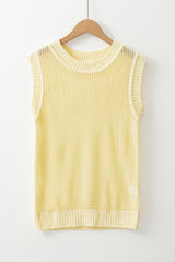 Pull à col rond en tricot évidé
