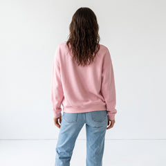 Sweat-shirt rose classique à col rond