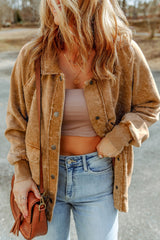 Talked vintage khaki buttoned jacket with flap pocket