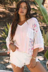 Chemisier à manches chauve-souris en dentelle florale *-A WOMAN WE LOVE