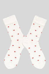 Chaussettes blanches à motif coeur Saint-Valentin-A WOMAN WE LOVE
