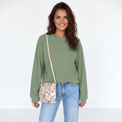 Sweat oversize en velours côtelé vert herbe
