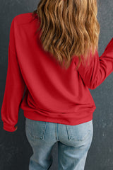 Sudadera roja clásica unida con cuello redondo