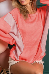 Kangaroo pocket sweatshirt and contrasting patchwork