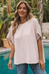 Camiseta sorprendida con túnica balanceada de lados de parto de murciélago