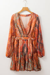Túnica mini-naranja de estilo bohemio