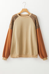 Khaki sweatshirt with drooping shoulders *