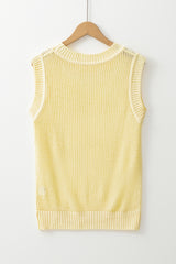 Pull à col rond en tricot évidé