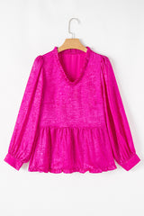 Chemisier babydoll à manches bouffantes et col en V *-A WOMAN WE LOVE