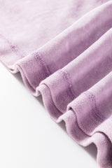 Orchid Petal Plus Mineral Wash Drop Sleeve Patchwork T-Shirt