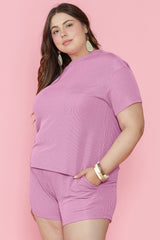 Ensemble T-shirt et Short Grande Taille *-A WOMAN WE LOVE