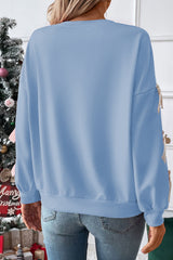 Round neck sweatshirt and drooping sleeves *