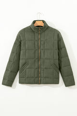 Veste matelassée vert kaki zippée avec poche