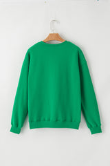 Sweat-shirt vert LUCKY Aphabet Chenille brodé