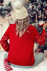 Christmas turtleneck sweater with glitter sleeves *