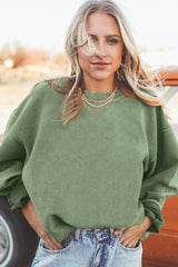 Grass green corduroy oversized sweatshirt