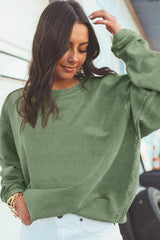 Grass green corduroy oversized sweatshirt