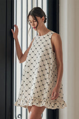 White mini-checkered Robe *