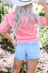 Bonbon Mom - Pull à manches courtes avec guirlandes sur le devant-A WOMAN WE LOVE