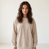 Sudadera de terciopelo gris ahumado de gran tamaño