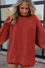 Racing red corduroy oversized sweatshirt