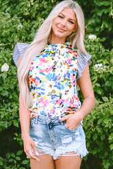 Chemisier bleu clair à manches volantées *-A WOMAN WE LOVE