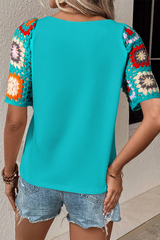 High -hook -in -handed -sleeved top *