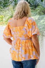 Chemisier babydoll smocké à manches bouffantes *-A WOMAN WE LOVE