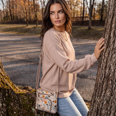Sweat oversize en velours côtelé beige