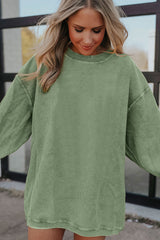 Grass green corduroy oversized sweatshirt