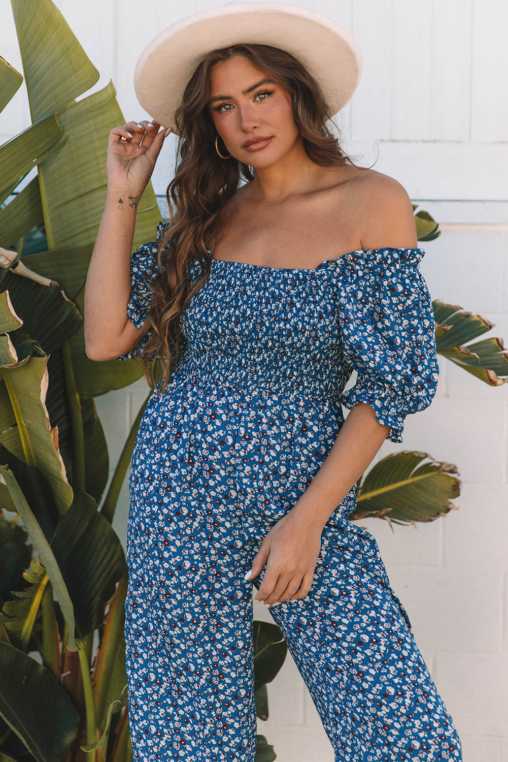 Combinaison bleue vintage bohème florale *-A WOMAN WE LOVE