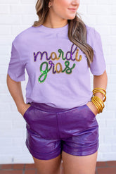 Wisteria Sequin Tuesday Gras graphic t-shirt