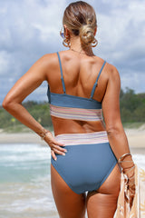 Maillot de bain bikini 2 pièces taille haute