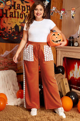 Pantalon Large à Jambe Large Grande Taille *