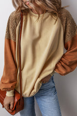 Khaki sweatshirt with drooping shoulders *