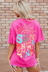 Sunshine graphics t-shirt on my mind lively pink