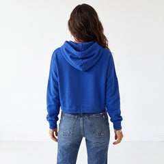 Dark blue short blue hoodie with drooping shoulder *