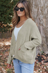 Cardigan pull gris avec poches sur le devant et boutons-A WOMAN WE LOVE
