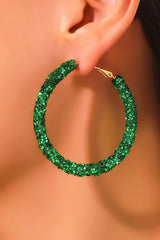 Boucles d'oreilles à paillettes audacieuses à la mode St. Patricks vert foncé-A WOMAN WE LOVE