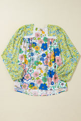 Chemisier vert à manches longues et imprimé floral mélangé-A WOMAN WE LOVE