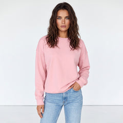 Sweat-shirt rose classique à col rond
