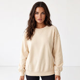 Beige and splicing beige sweatshirt