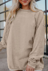 Smoke gray corduroy oversized sweatshirt
