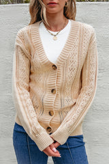 Cardigan pull beige en tricot ouvert à épaules tombantes *-A WOMAN WE LOVE