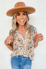 Blouse multicolore fendue à floral-A WOMAN WE LOVE