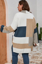 Cardigan en Maille Colorblock Multicolore Grande Taille-A WOMAN WE LOVE