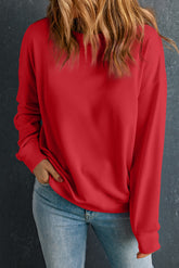 Classic solid red crew neck sweatshirt