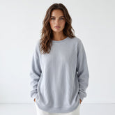 Light gray corduroy oversized sweatshirt
