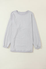 Sweat oversize en velours côtelé gris clair